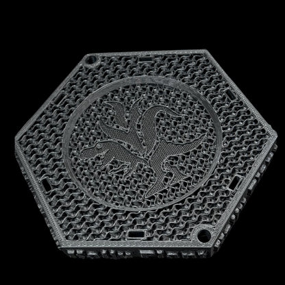 ジャイロイド構造と固定用穴を備えたビカクシダ用着生板 ビカク Bang M